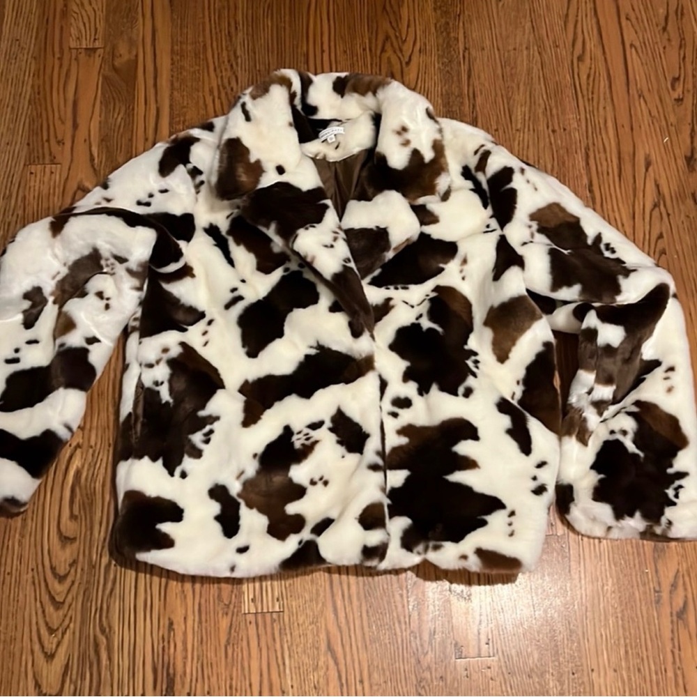 Emory Park Faux Fur Cow Print Jacket